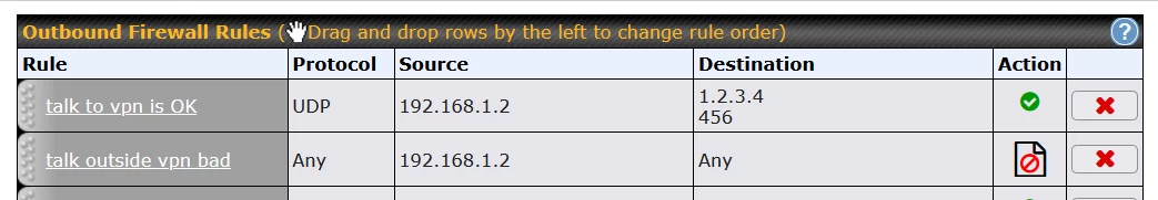 Outbound firewall rules